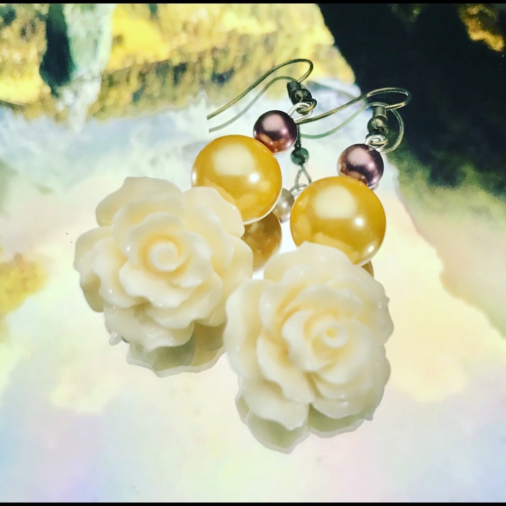 Autumn rose earrings